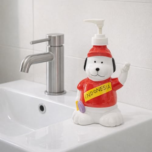 Shopster Cute Bear Indonesia 200 ml Ceramic Soap Dispenser Fancy for Wash Basin, Kitchen, Bathroom (11x 6X 18 cm) - Image 5