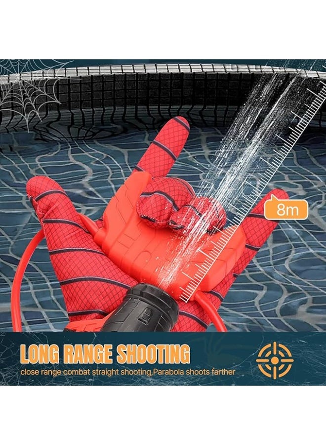 Chabeia Water Pistol,Spider Water Gun for Kids with 5 Meters Range,Superhero Squirt Guns, Summer Outdoor Toys for Kids, Wrist Water Sprayer Toy with Glove,for Party Blaster Swimming Beach Summer Pool Bath Bea - Image 5