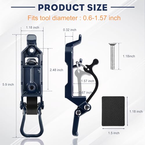 Rtshuok 8Pcs Shovel Mount for Roof Rack Metal Rubber Clamp Mounting Brackets Kit Shovel Holder for Truck Car Accessories for BoatsMilitary EquipmentOverlanding Gear Quick Release Axe Tool Holder - Image 3