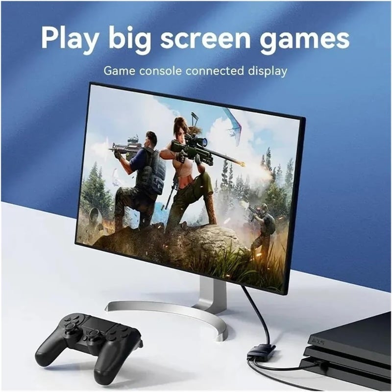 1080P HD HDMI-VGA Converter, Compatible for Vention，Male to Female + 3.5 Jack Audio Cable for Xbox/PS4/PC/Laptop/Projector(with audioWith Power) - Image 5