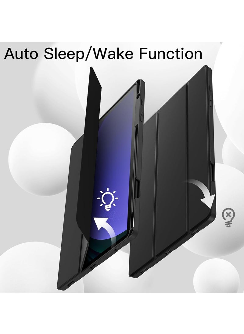 DUSALA Case for Samsung Galaxy Tab S9 Plus 12.4 Inch with S Pen Holder, Soft TPU Tri-Fold Stand Protective Tablet Cover, Support S Pen Charging, Auto Wake/Sleep - Image 5