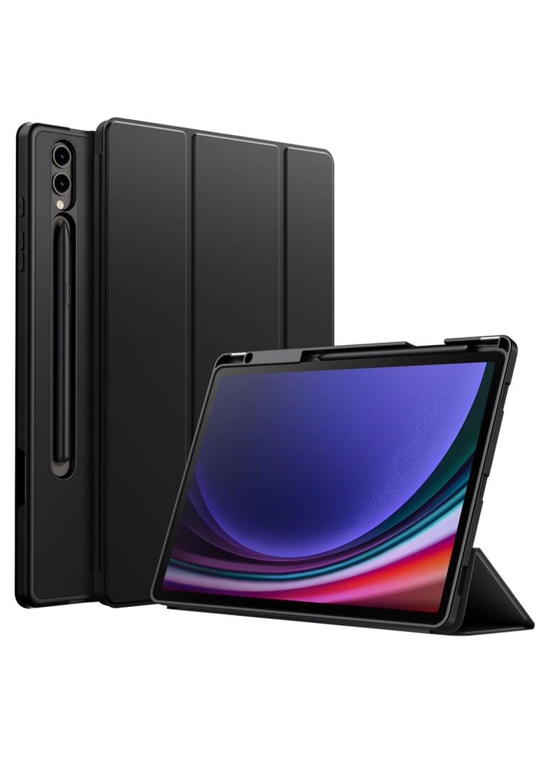 DUSALA Case for Samsung Galaxy Tab S9 Plus 12.4 Inch with S Pen Holder, Soft TPU Tri-Fold Stand Protective Tablet Cover, Support S Pen Charging, Auto Wake/Sleep - Image 1