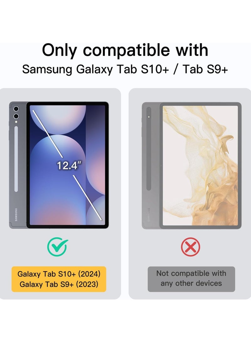 DUSALA Case for Samsung Galaxy Tab S9 Plus 12.4 Inch with S Pen Holder, Soft TPU Tri-Fold Stand Protective Tablet Cover, Support S Pen Charging, Auto Wake/Sleep - Image 2