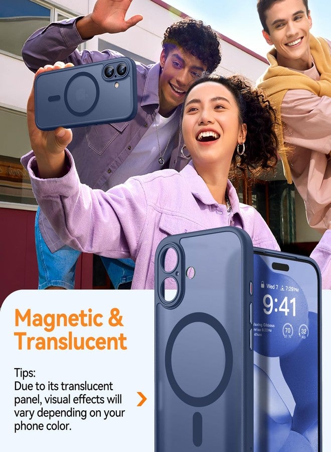 كانشن جراب CANSHN المغناطيسي لهاتف iPhone 17 (6.3 بوصة)، مُطوّر [حماية كاملة للكاميرا] [متوافق مع MagSafe] [شفاف غير لامع] جراب حماية مقاوم للصدمات، أزرق داكن - Image 4