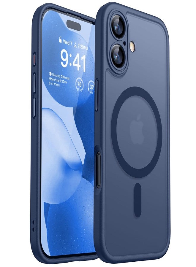 كانشن جراب CANSHN المغناطيسي لهاتف iPhone 17 (6.3 بوصة)، مُطوّر [حماية كاملة للكاميرا] [متوافق مع MagSafe] [شفاف غير لامع] جراب حماية مقاوم للصدمات، أزرق داكن - Image 1