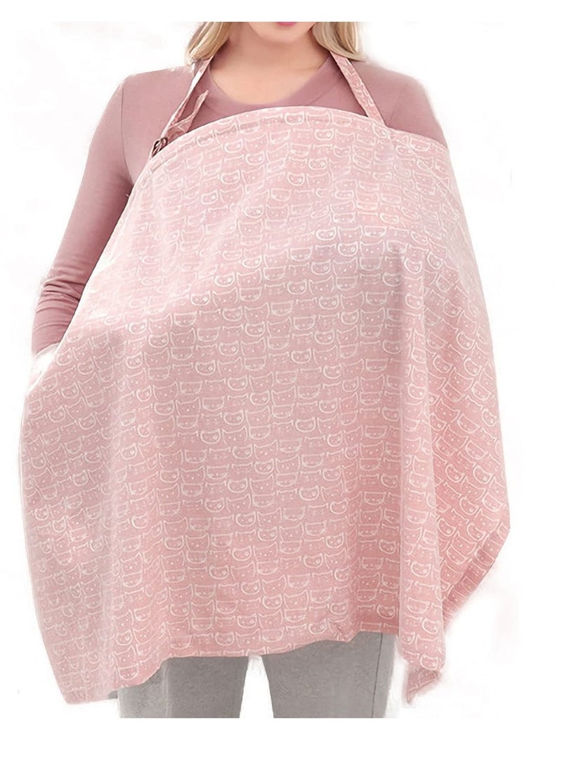 Y&D Nursing Cover Cotton Breastfeeding with Adjustable Strap, Soft Boned Apron Burp Cloth Breathable Lightweight, Stylish Discreet Full Privacy Scarf  - Image 1
