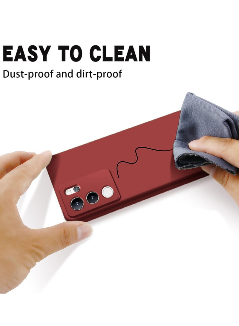 Wtech Soft Liquid Silicone Case Cover For Vivo V30 Lite 5G 2023 Maroon - Image 2
