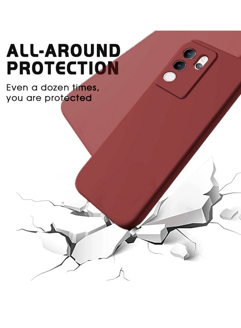 Wtech Soft Liquid Silicone Case Cover For Vivo V30 Lite 5G 2023 Maroon - Image 4