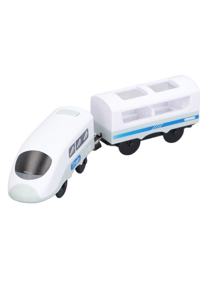 NIBEMINENT Magnetic Connection Train Battery Operated Electric Toys With Locomotive Carriage for Kids Toddlers Old Blue and White  - Image 5
