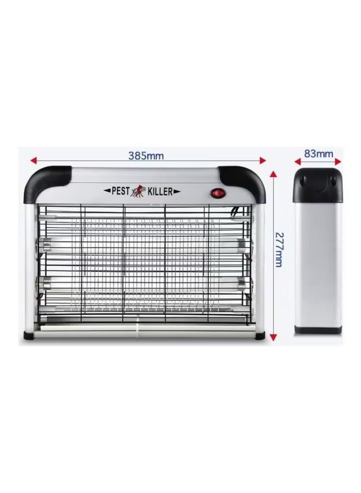 دريمزون جهاز كهربائي لقتل الحشرات والآفات بقوة 20 وات مزود بضوء الأشعة فوق البنفسجية فضي ‎43 x 33.4 x 10.6سنتيمتر - Image 2