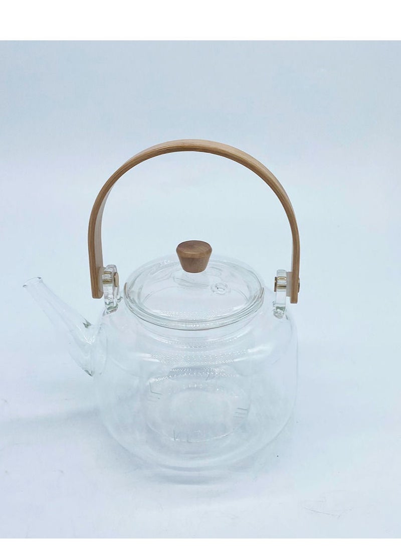 Generic - Transparent thermal teapot with golden handle, steel infuser and sophisticated design. - Image 1