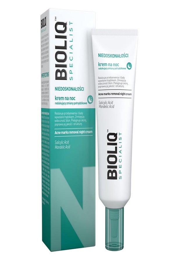 BIOLIQ بيوليك - كريم ليلي متخصص لإزالة آثار حب الشباب - مع حمض الساليسيليك، حمض الماندليك، وزيت التامانو، يقلل من الندوب والتصبغات - 30 مل - Image 1