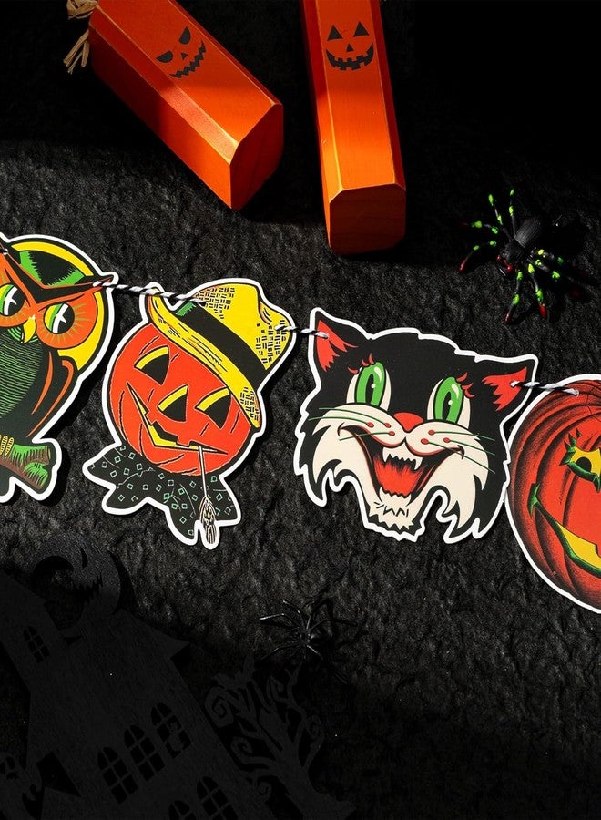 W1cwey Vintage Halloween Hanging Banner, Retro Halloween Home Decoration - Image 3