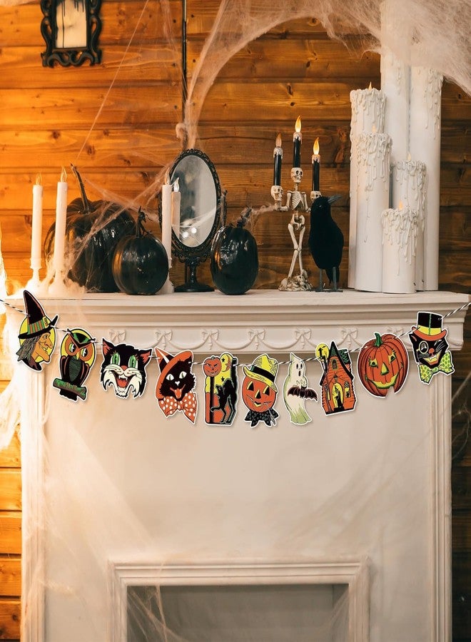 W1cwey Vintage Halloween Hanging Banner, Retro Halloween Home Decoration - Image 5
