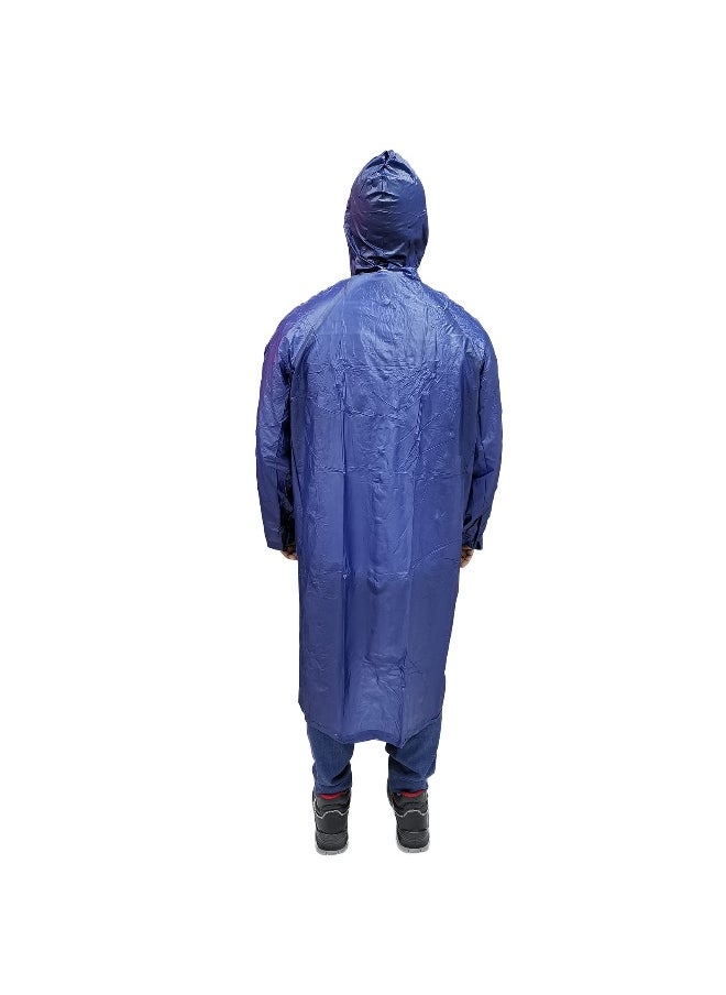 Workman - PVC YM 04 Navy Rain Coat for Men & Women  | PVC Raincoat for Heavy-Duty Protection |  Waterproof & Windproof Rainwear | Pack of 2 - Image 1