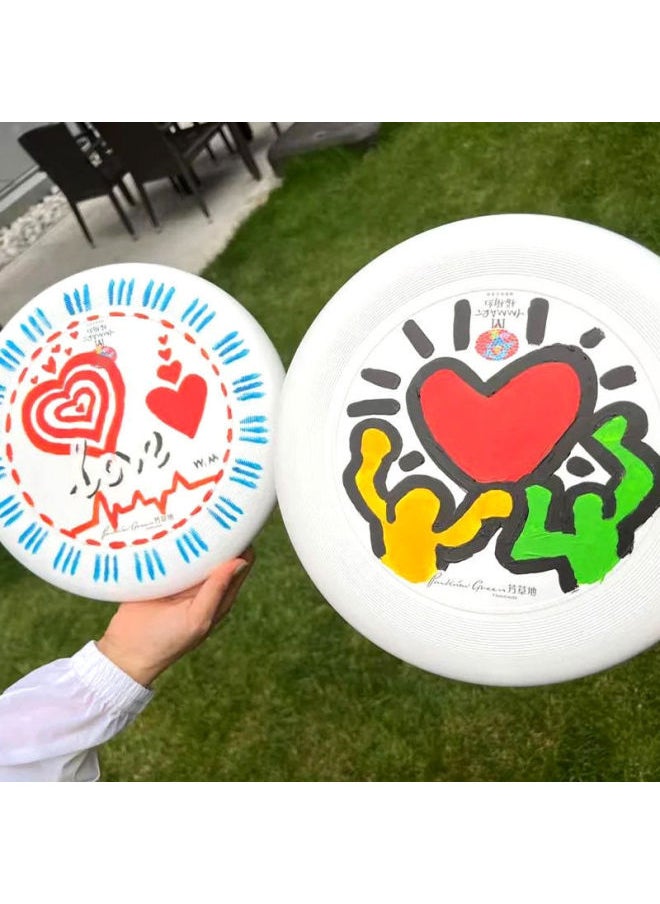 Generic Frisbee DIY Hand-painted Colored Ribbon Line Draft Professional Sports Outdoor Painted Flying Saucer Children's Competitive Competition Parent-child-Specifications:Wooden Bracket 9*16cm  - Image 4
