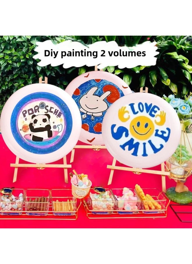 Generic Frisbee DIY Hand-painted Colored Ribbon Line Draft Professional Sports Outdoor Painted Flying Saucer Children's Competitive Competition Parent-child-Specifications:Wooden Bracket 9*16cm  - Image 5