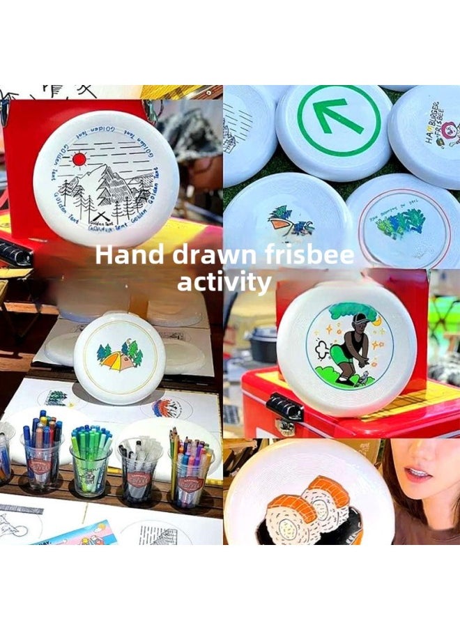 Generic Frisbee DIY Hand-painted Colored Ribbon Line Draft Professional Sports Outdoor Painted Flying Saucer Children's Competitive Competition Parent-child-Specifications:Wooden Bracket 9*16cm  - Image 2