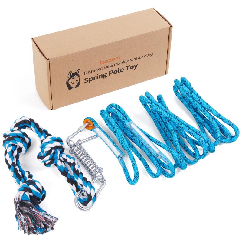 LOOBANI Spring Pole Toy for Pitbull Bungee Tug of War Toys for Small Large Aggressive Chewers Dogs to Exercise Muscle Building Bite TrainingOutdoor Heavy Duty Bungee Solo Tree Tugger Hanging Toy - Image 2