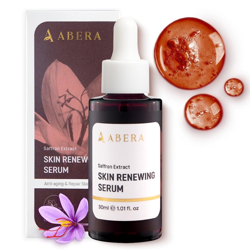 ABERA Saffron Serum For Melasma Treatment Renewing for Face AntiAging Serum for Fine Lines  Wrinkles High Potency Saffron Extract Hydrating Serum Dark Spot Remover 101 Fl Oz