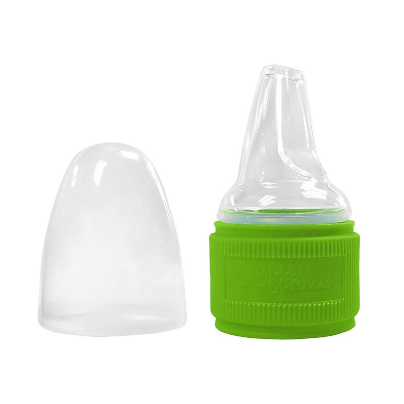 green sprouts Spout Adapter for Water Bottle, Quickly Converts a Standard Bottle into a Sippy Cup, Collar Fits Two Bottle Sizes, One Size - Image 1