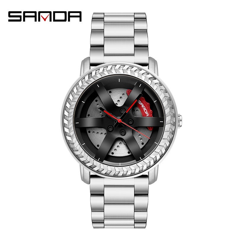 Sanda Sanda New 1050 Quartz Watch For Boys Waterproof And Shockproof Steering Wheel Creative Personality Hollow Watch For Men - Image 1