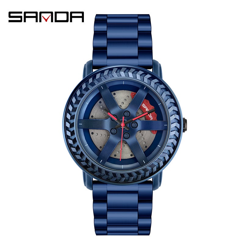 Sanda Sanda New 1050 Quartz Watch For Boys Waterproof And Shockproof Steering Wheel Creative Personality Hollow Watch For Men - Image 3