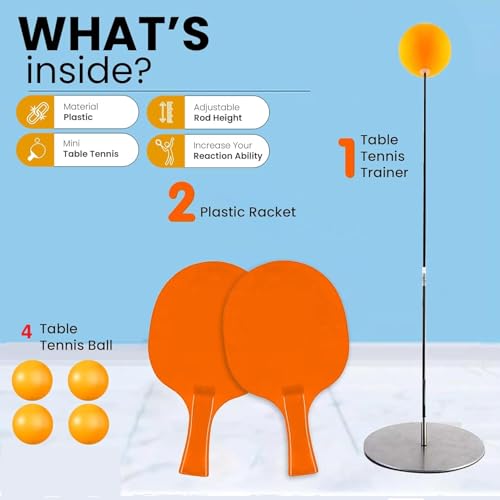Chocozone Indoor Table Tennis Trainer for Adults Teenagers Kids Sports Toys for 4 5 6 8 Years Old Toys for Kids - Image 3