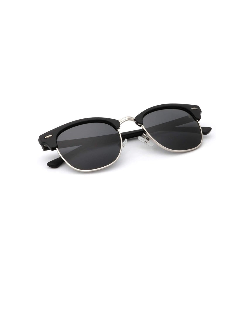 Olefu Polarized Sunglasses for Men and Women Semi - Rimless Frame Driving Sun Glasses 100% UV400 Blocking, Classic, Square Shades Vintage, Fashion, Skin - Friendly, Antioxidant Plating Frame