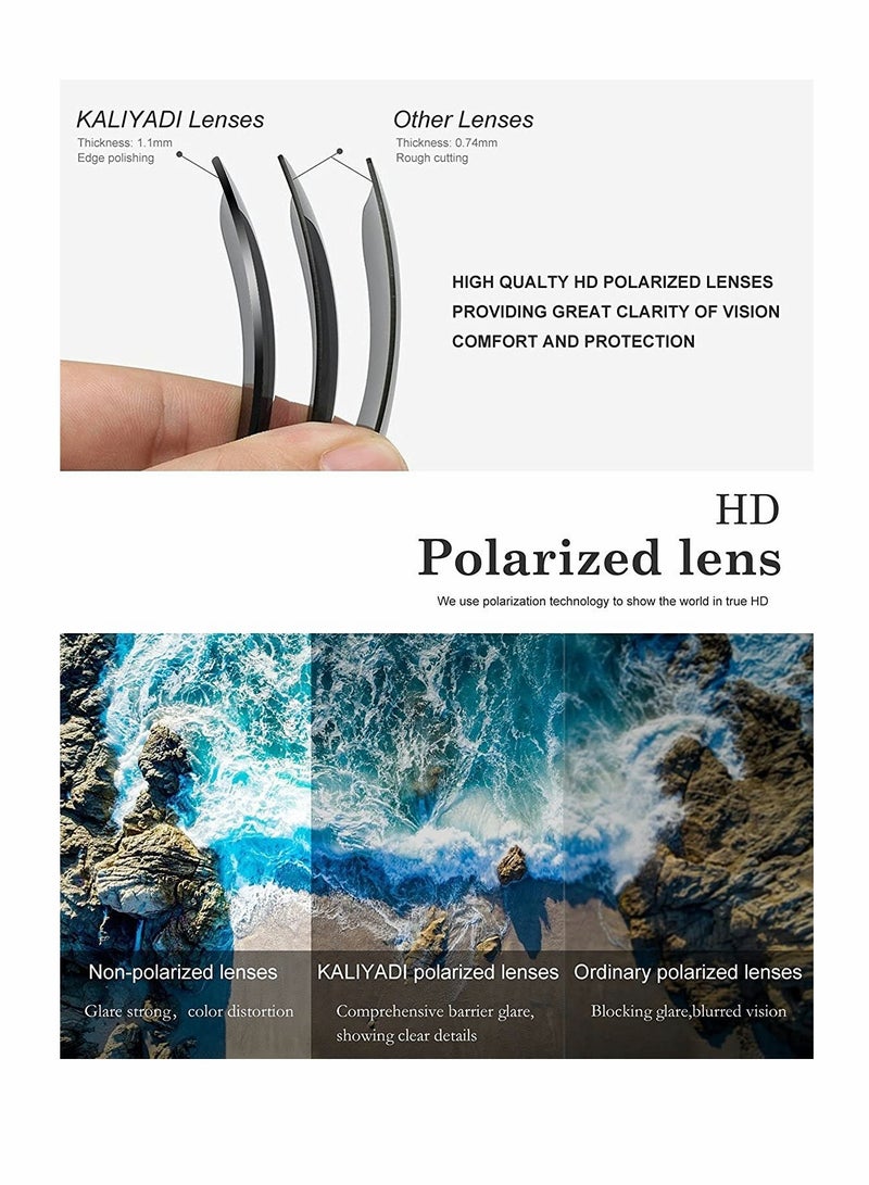 Olefu Polarized Sunglasses for Men and Women Semi - Rimless Frame Driving Sun Glasses 100% UV400 Blocking, Classic, Square Shades Vintage, Fashion, Skin - Friendly, Antioxidant Plating Frame