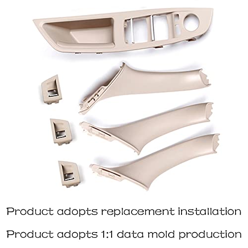 CHUANGHUI Car Door Handle Cover for BMW 5 Series F10 2011-2016 Interior Door Handles Replace Trim Cover 520i 528i 530i 535d 535i 550i (Beige White) - Image 5