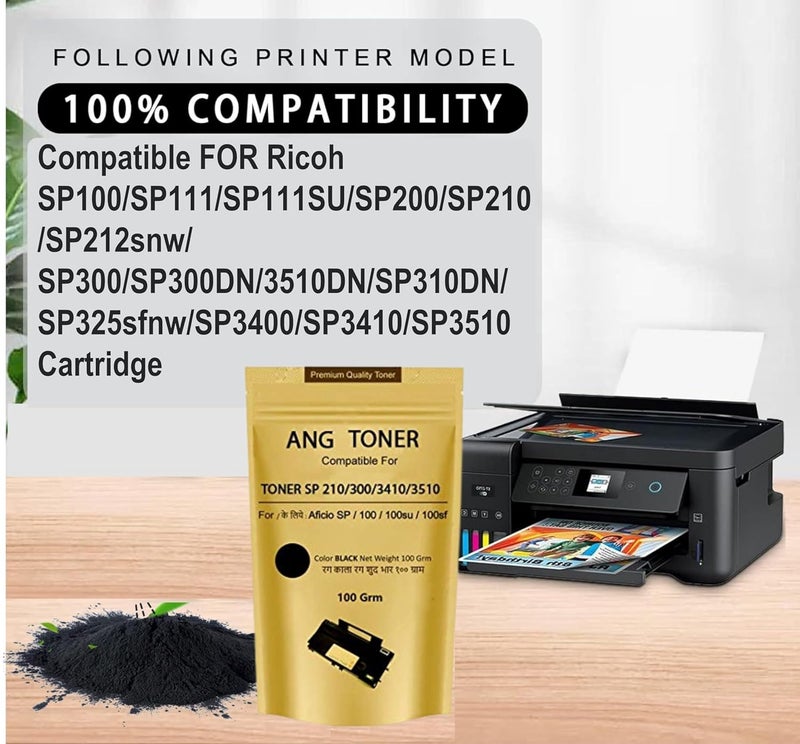ANG SP 210 SU Toner Powder for Ricoh SP210SU Multi-Function Laser Cartridge (100 GRMS) 100% Compatible Toner Powder - Image 2
