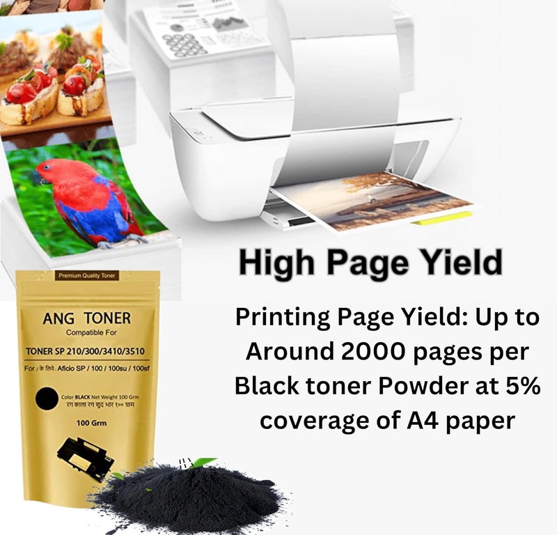ANG SP 210 SU Toner Powder for Ricoh SP210SU Multi-Function Laser Cartridge (100 GRMS) 100% Compatible Toner Powder - Image 3