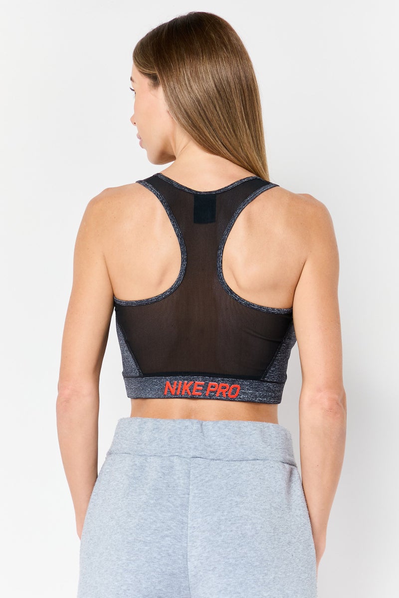 Nike Pro Hypercool  Women Non Padded Training Sports Bra, Heather Black - Image 2