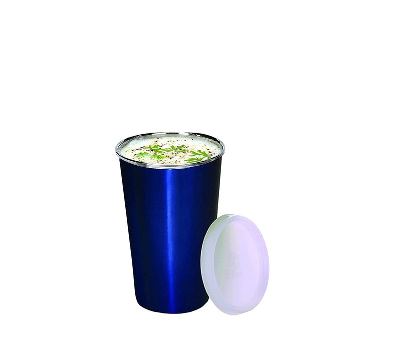 KIDINGTON Sipper Glass Stainless Steel Sipper Glass with Steel Straw 300 ML Leak Proof Steel Glass Tumbler Blue - Image 3