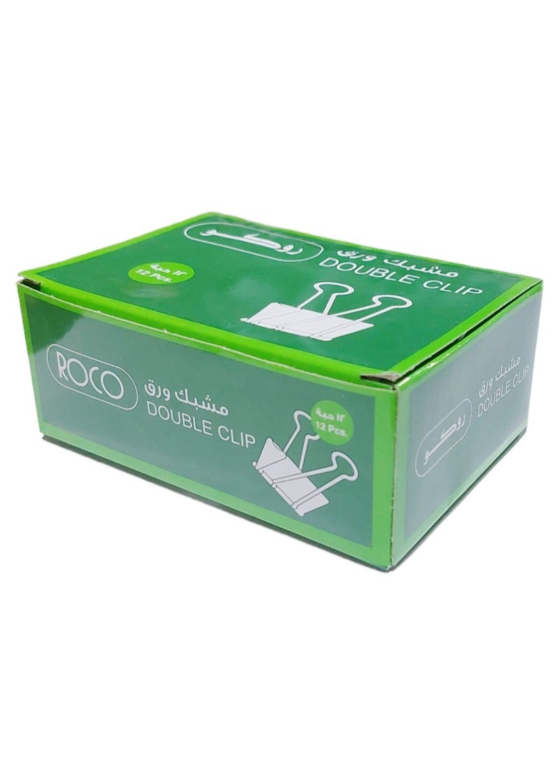 روكو طقم مشبك ورق من 12 قطعة أسود/فضي