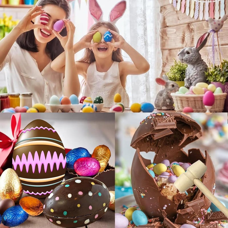 Copzievkae Easter Egg Chocolate Mold, 2 Pack 12 Cavity Easter Egg Silicone Molds for Chocolate, 1.57" Easter Chocolate Silicone Mold Silicone Egg Molds for Easter Decorations, Rose - Image 3