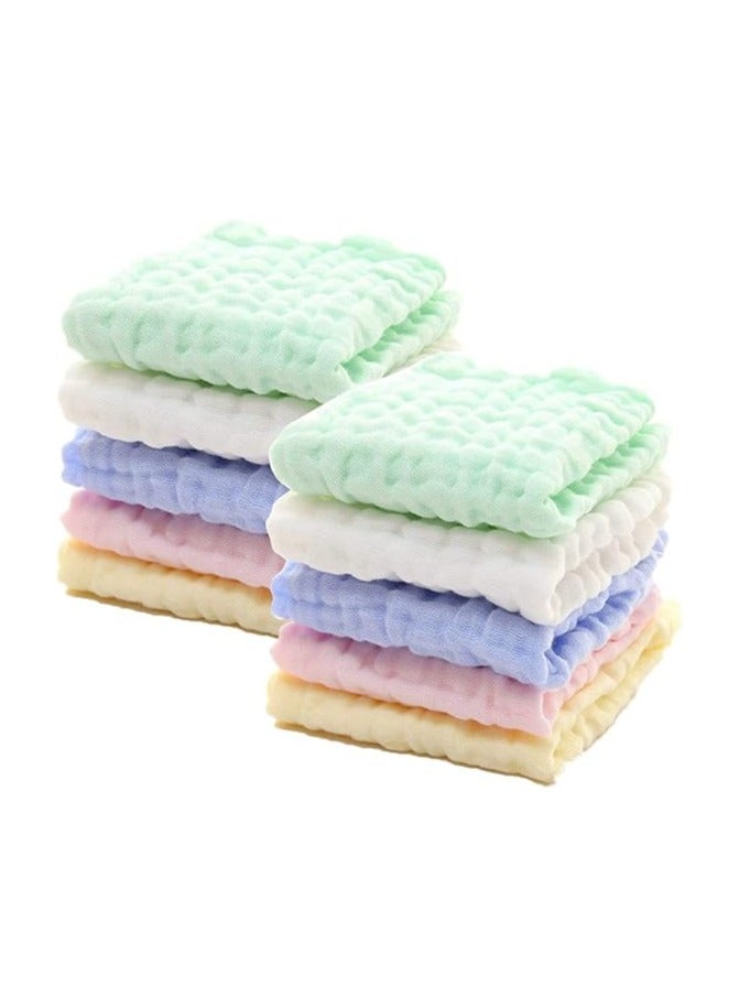 Risen 10pcs Muslin Baby Washcloths and Towels, Natural Organic Cotton Baby Washcloths, Soft Newborn Baby Towel and Muslin Washcloth for Sensitive Skin - Image 1