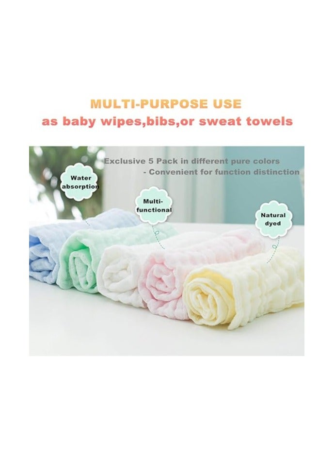 Risen 10pcs Muslin Baby Washcloths and Towels, Natural Organic Cotton Baby Washcloths, Soft Newborn Baby Towel and Muslin Washcloth for Sensitive Skin - Image 4