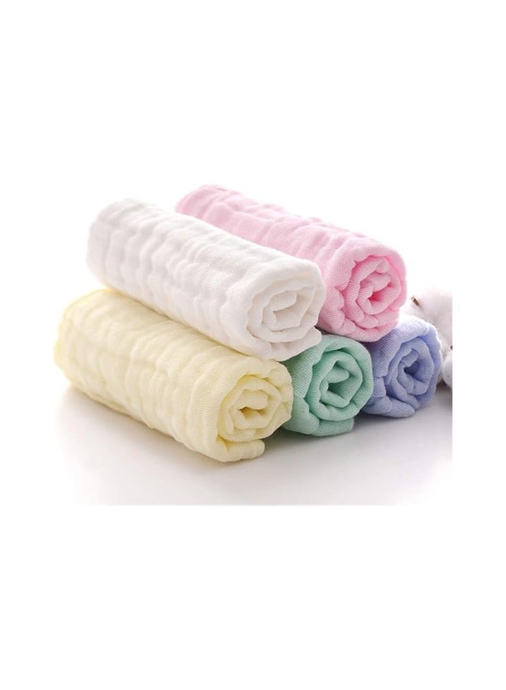 Risen 10pcs Muslin Baby Washcloths and Towels, Natural Organic Cotton Baby Washcloths, Soft Newborn Baby Towel and Muslin Washcloth for Sensitive Skin - Image 5