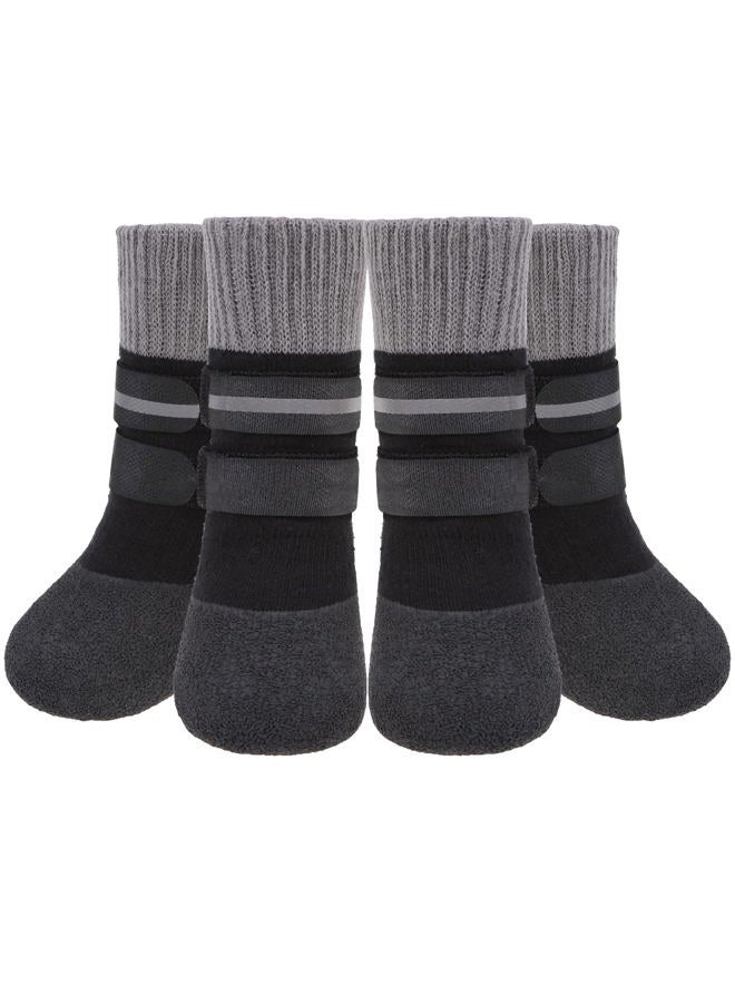 KOOLTAIL Anti Slip Winter Dog Socks to Prevent Licking Paws, Waterproof Snow Rain Long Dog Boots&Paw Protector, Warm Grippy Booties Reflective Double Straps for Hardwood Floor, Small Medium Large Dogs - Image 1