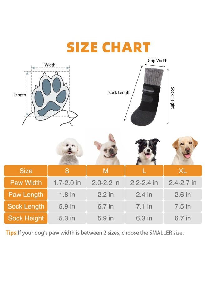KOOLTAIL Anti Slip Winter Dog Socks to Prevent Licking Paws, Waterproof Snow Rain Long Dog Boots&Paw Protector, Warm Grippy Booties Reflective Double Straps for Hardwood Floor, Small Medium Large Dogs - Image 2