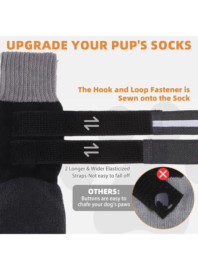 KOOLTAIL Anti Slip Winter Dog Socks to Prevent Licking Paws, Waterproof Snow Rain Long Dog Boots&Paw Protector, Warm Grippy Booties Reflective Double Straps for Hardwood Floor, Small Medium Large Dogs - Image 4