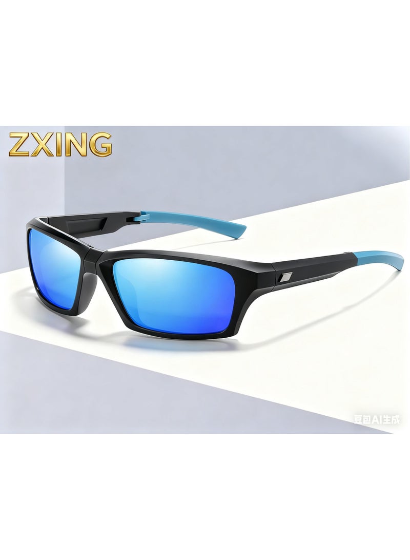 ZXING ‌Folding Sunglasses UV400 Protection Men’s Sport Polarized Portable Outdoor Anti-glare Driving Unbreakable Mirror Lens‌ - Image 1