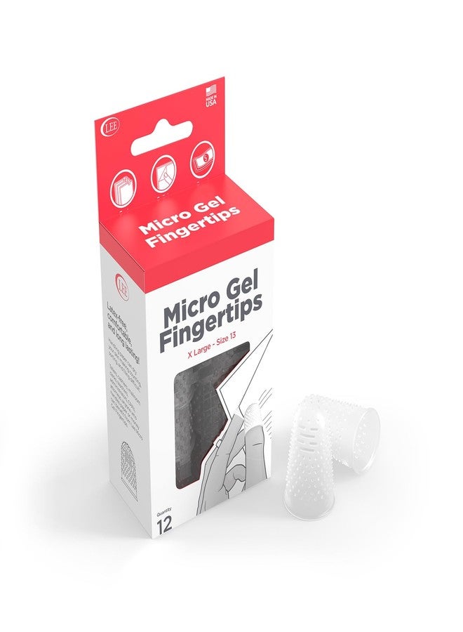 Sortkwik Lee Micro Gel Fingertips - Extra Large Size 13, 0.75" Diameter for Easier Paper Handling, Paper Cut Prevention, and Handling Hot Glue, Clear and Durable Fingertips, 12 Finger Protectors - Image 1