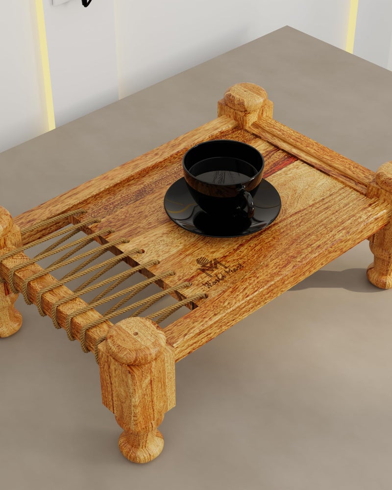 World Mart® Serving Tray Charpai Design Natural Finish 11x7 inches for Serving Tea and Snacks Breakfast Tray - Image 4