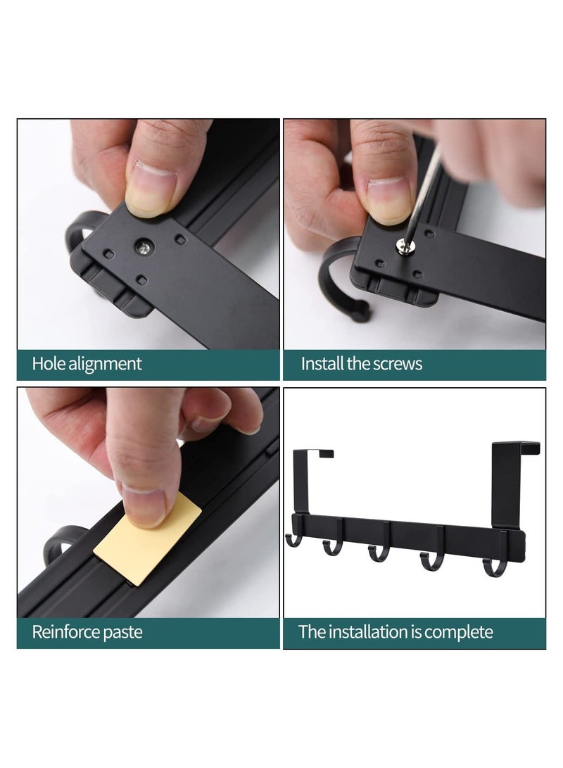 Over The Door Hook Hanger, Heavy Duty Over Door Hanger   5 Hooks, Space Saving Over Door Organizer Rack for Hanging Coat, Towel, Bag, Robe 1 - Image 4