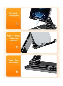 Excefore Foldable Desktop Phone Stand, Fully Adjustable Foldable Desktop Stand, Compatible with iPhone 15/14/13/12 Pro Max Plus Mini& All Cell Phones, Pads, Tablets (Grey)  - Image 5