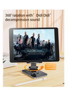 Excefore Foldable Desktop Phone Stand, Fully Adjustable Foldable Desktop Stand, Compatible with iPhone 15/14/13/12 Pro Max Plus Mini& All Cell Phones, Pads, Tablets (Grey)  - Image 3
