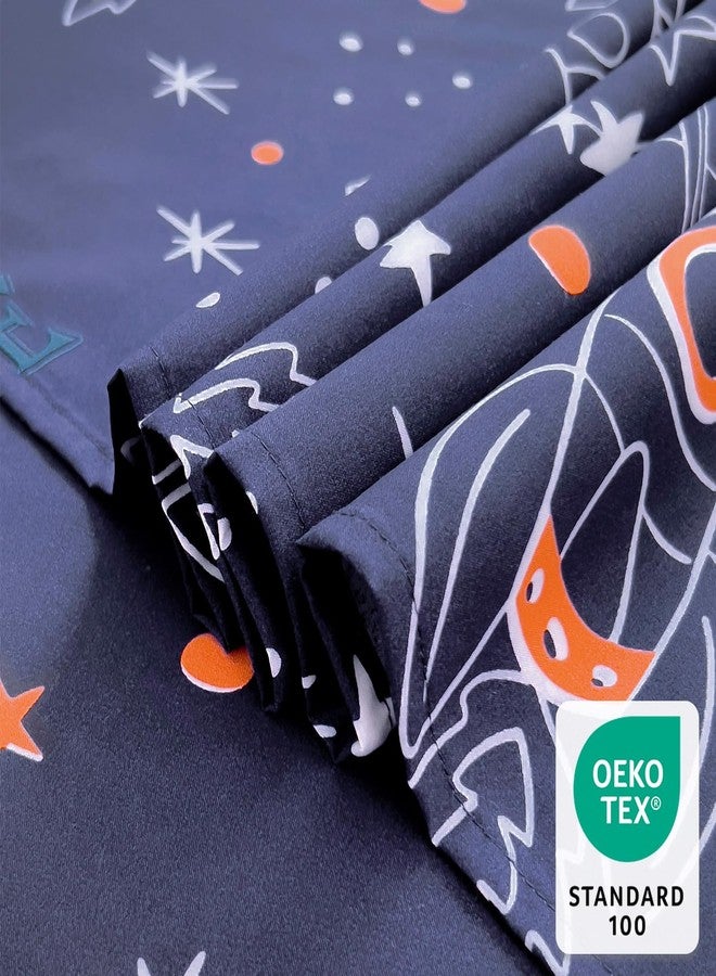 Homilay Twin Sheets Set Kids - 3 Pieces Space Rocket Universe Navy Sheets for Boys, Girls, Teens, Toddler, Easy Fit Deep Pockets, Breathable, Wrinkle-Free, Cozy Soft Cartoon Print Cute Bed Sheets - Image 4